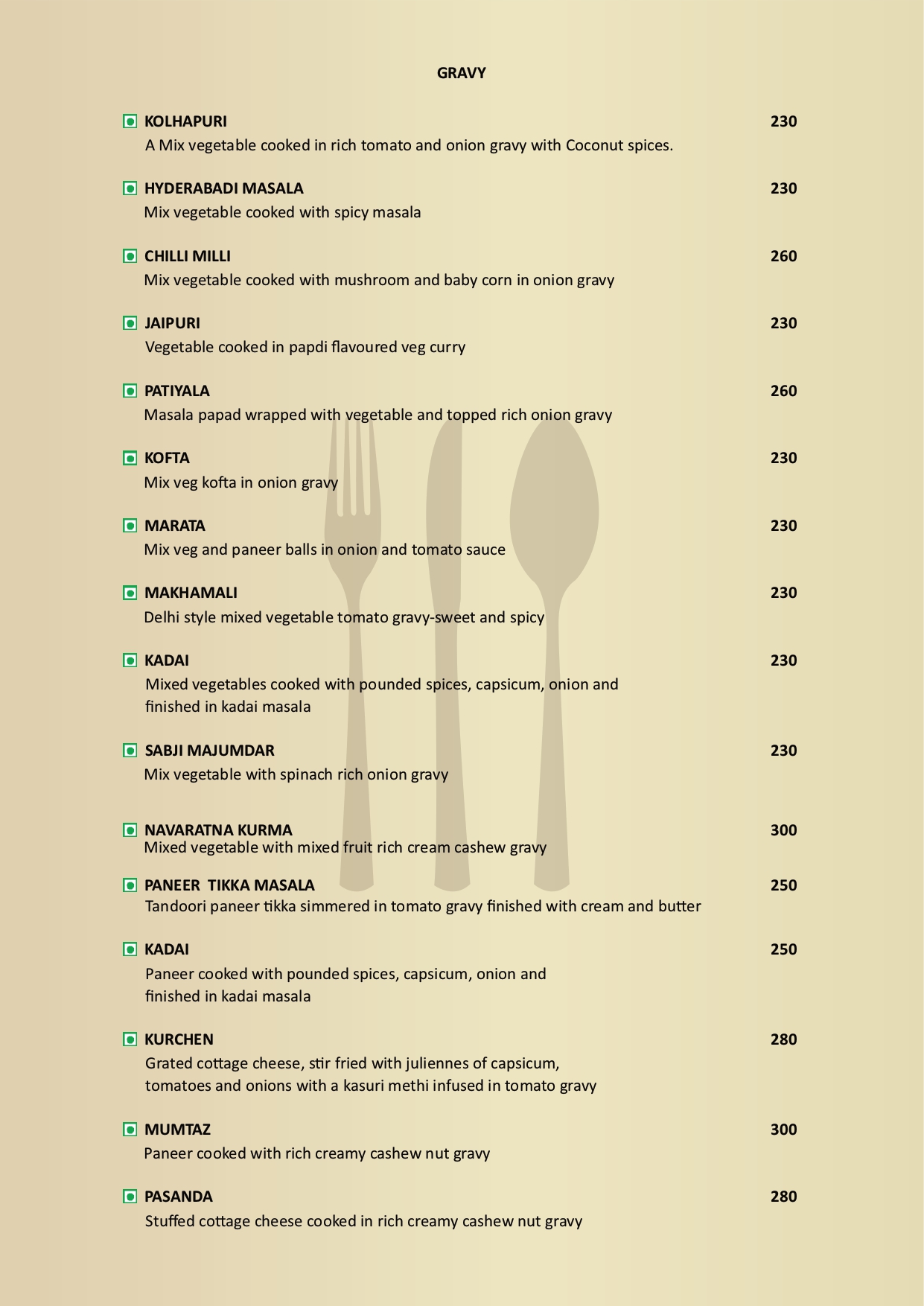 menu