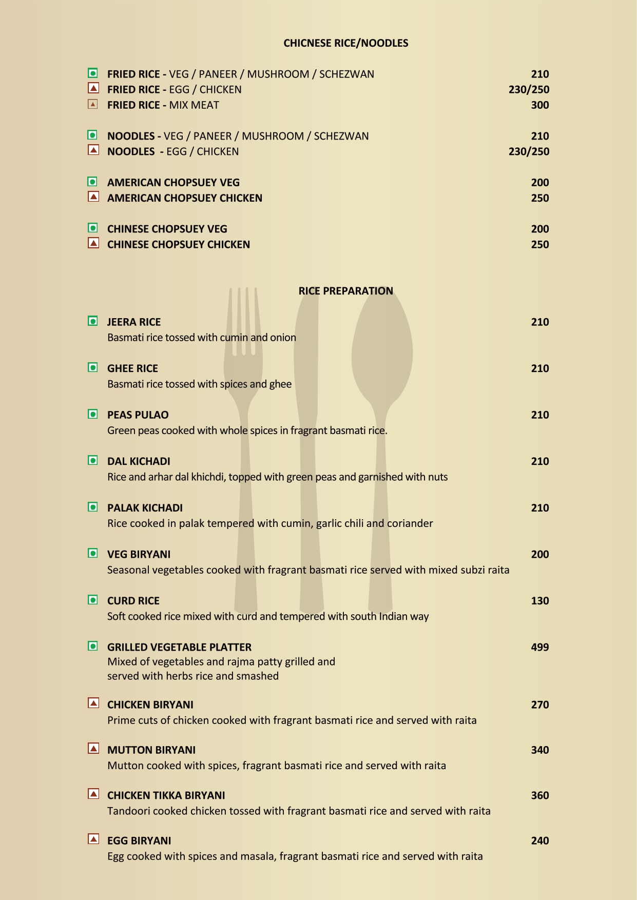 menu