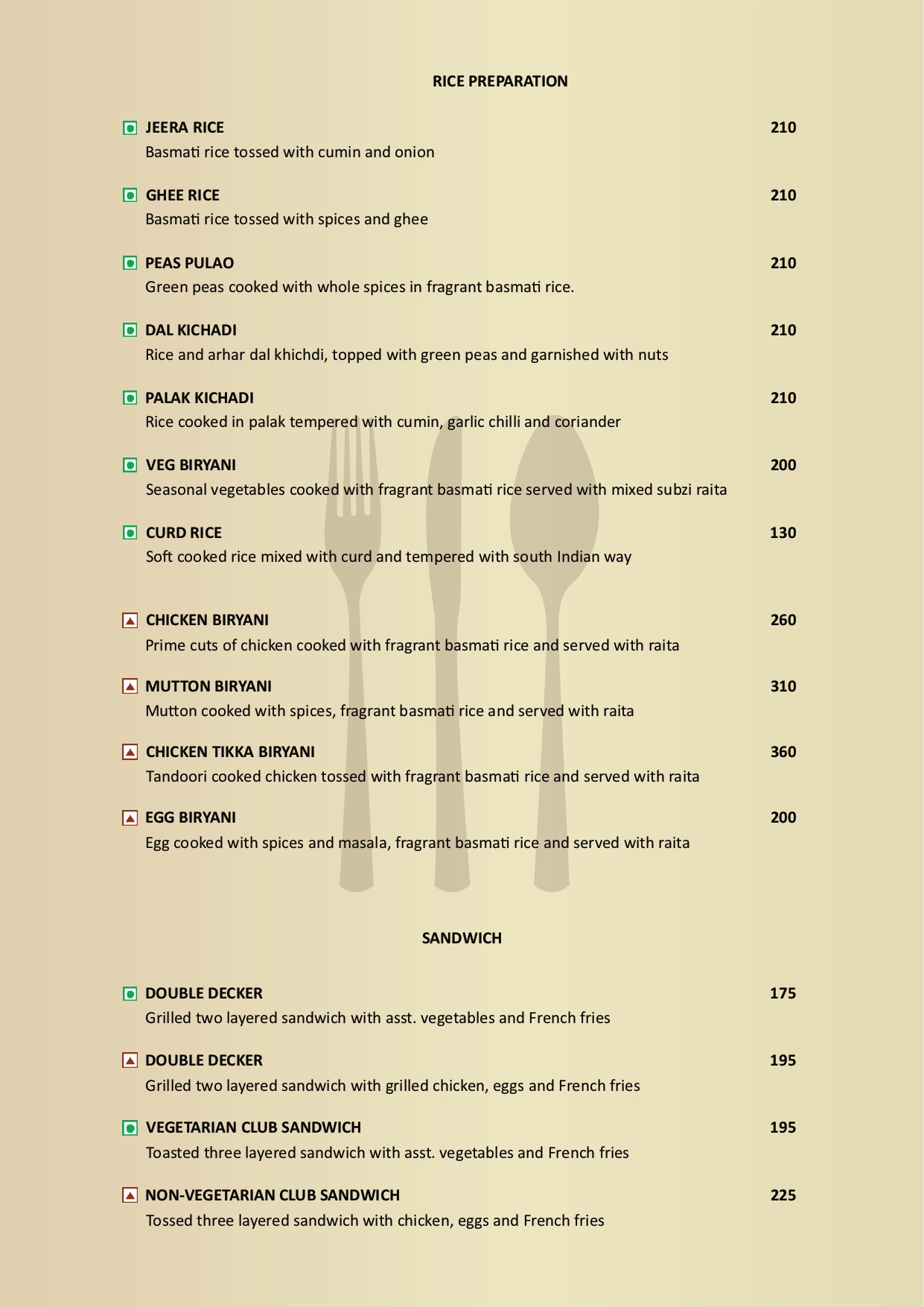 menu