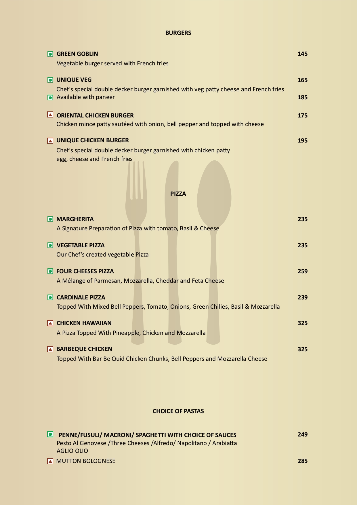 menu