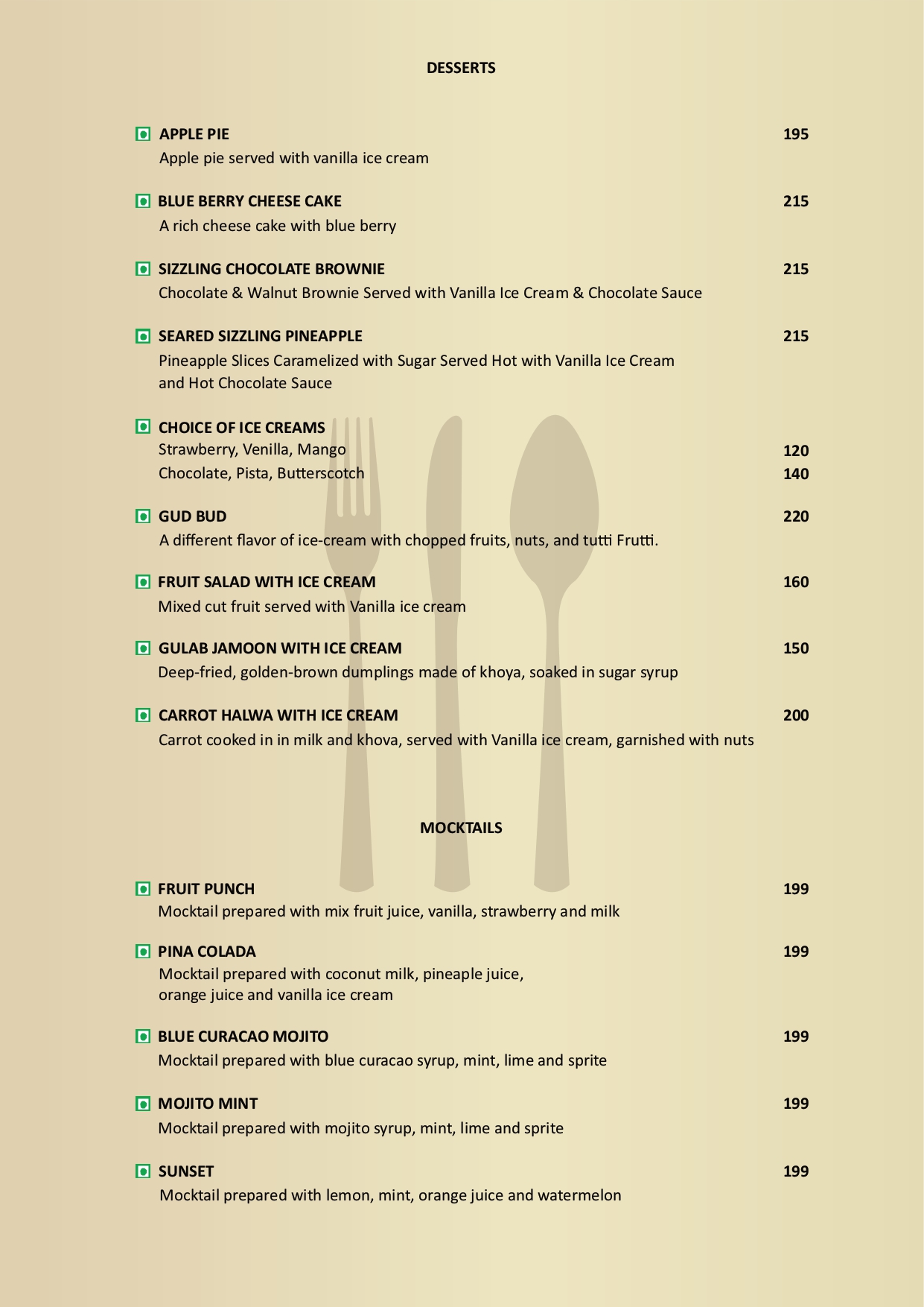 menu