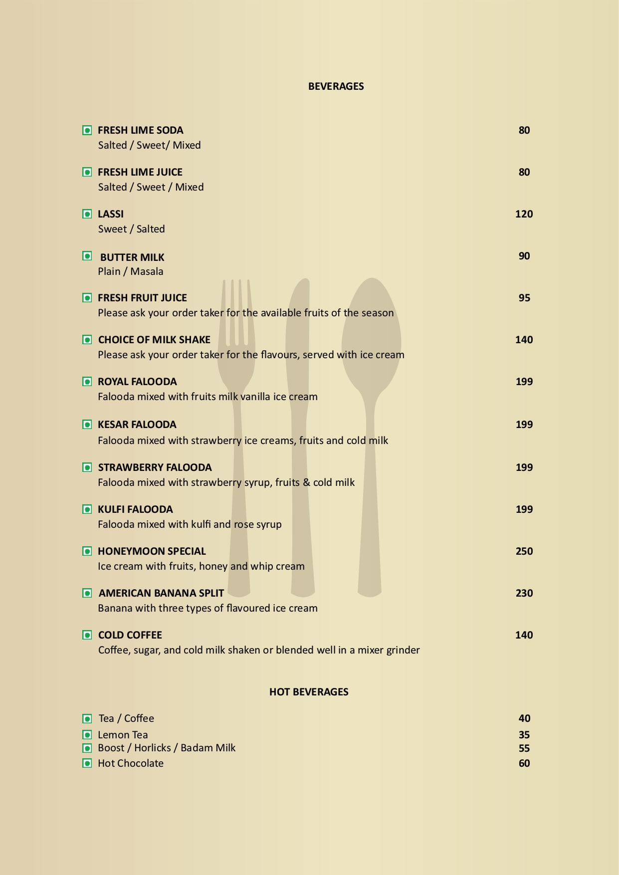menu
